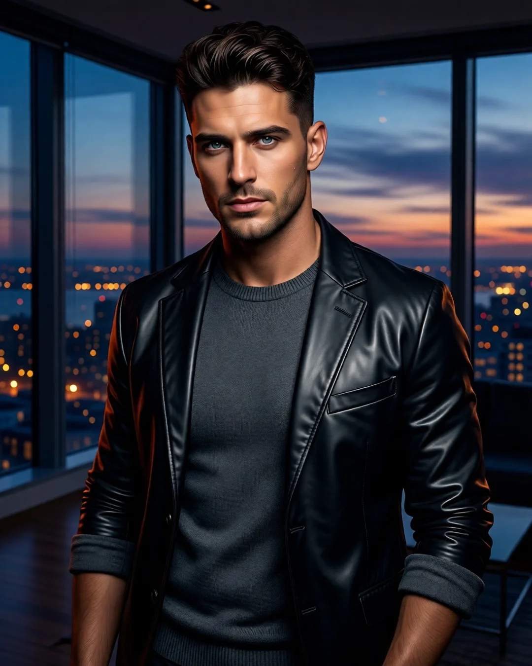 Portrait of Julian Reyes, a fictional AI character