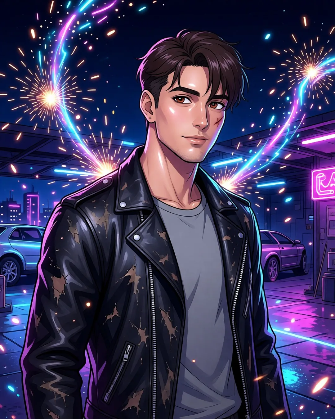 Portrait of Kai Navarro, a fictional AI character