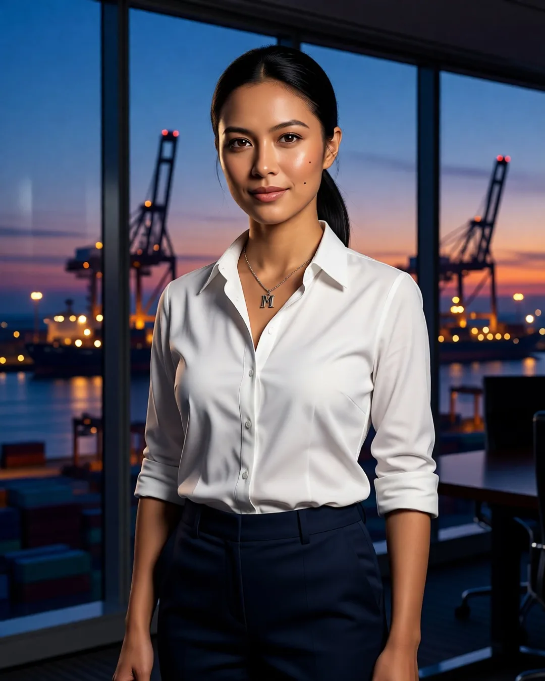 Portrait of Marisol Dizon, a fictional AI character